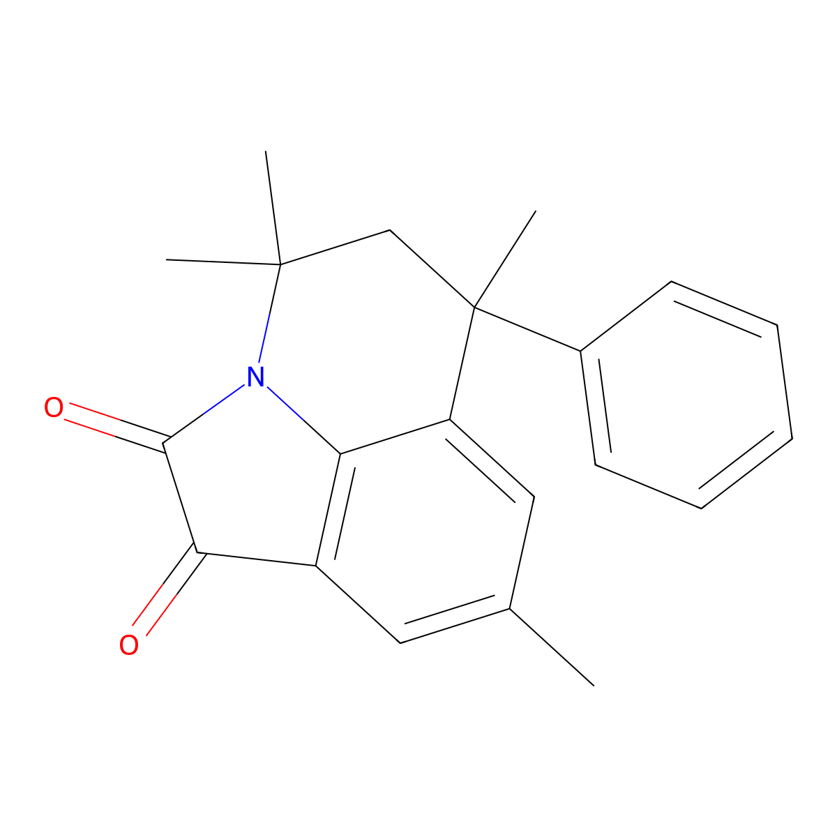 4,4,6,8-tetramethyl-6-phenyl-5,6-dihydro-4H-pyrrolo[3,2,1-ij]quinoline-1,2-dione molecular structure, CAS 827342-55-2