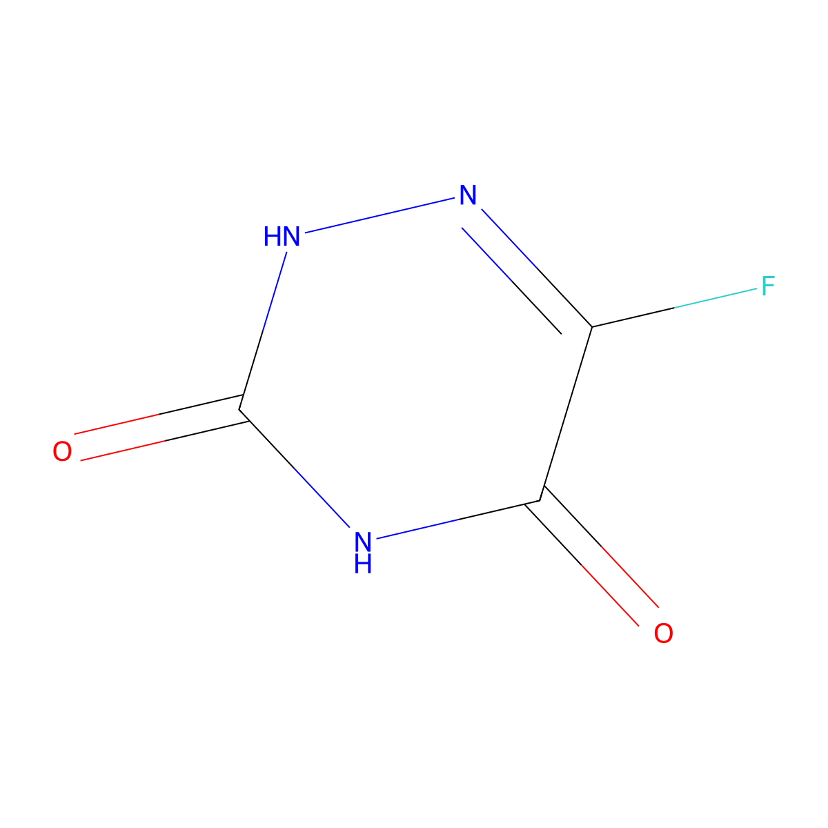 6-Fluoro-1,2,4-triazine-3,5(2H,4H)-dione molecular structure, CAS 82736-95-6