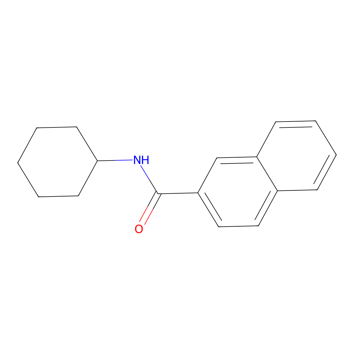 N-cyclohexylnaphthalene-2-carboxamide molecular structure, CAS 82740-60-1