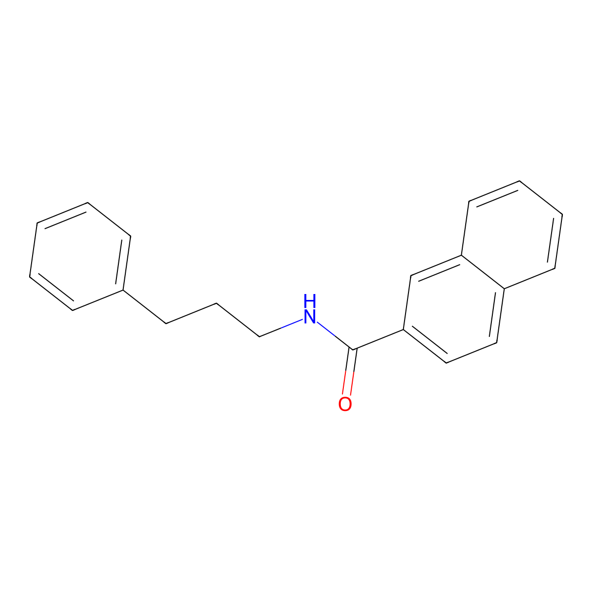 N-(3-phenylpropyl)naphthalene-2-carboxamide molecular structure, CAS 82740-62-3