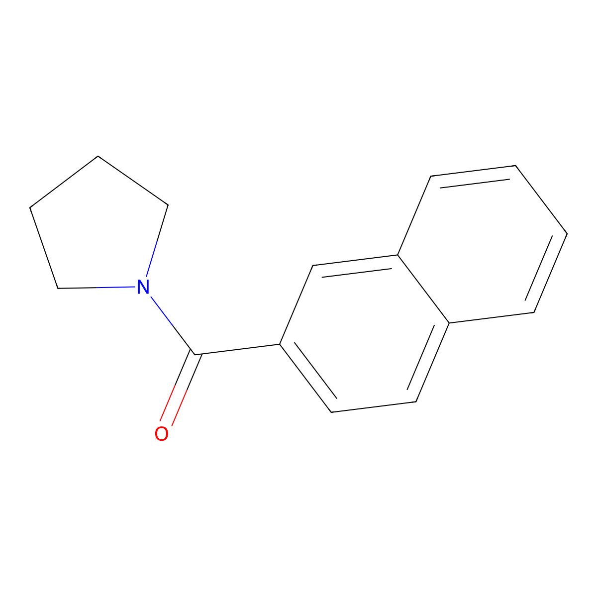Naphthalen-2-yl(pyrrolidin-1-yl)methanone molecular structure, CAS 82740-63-4