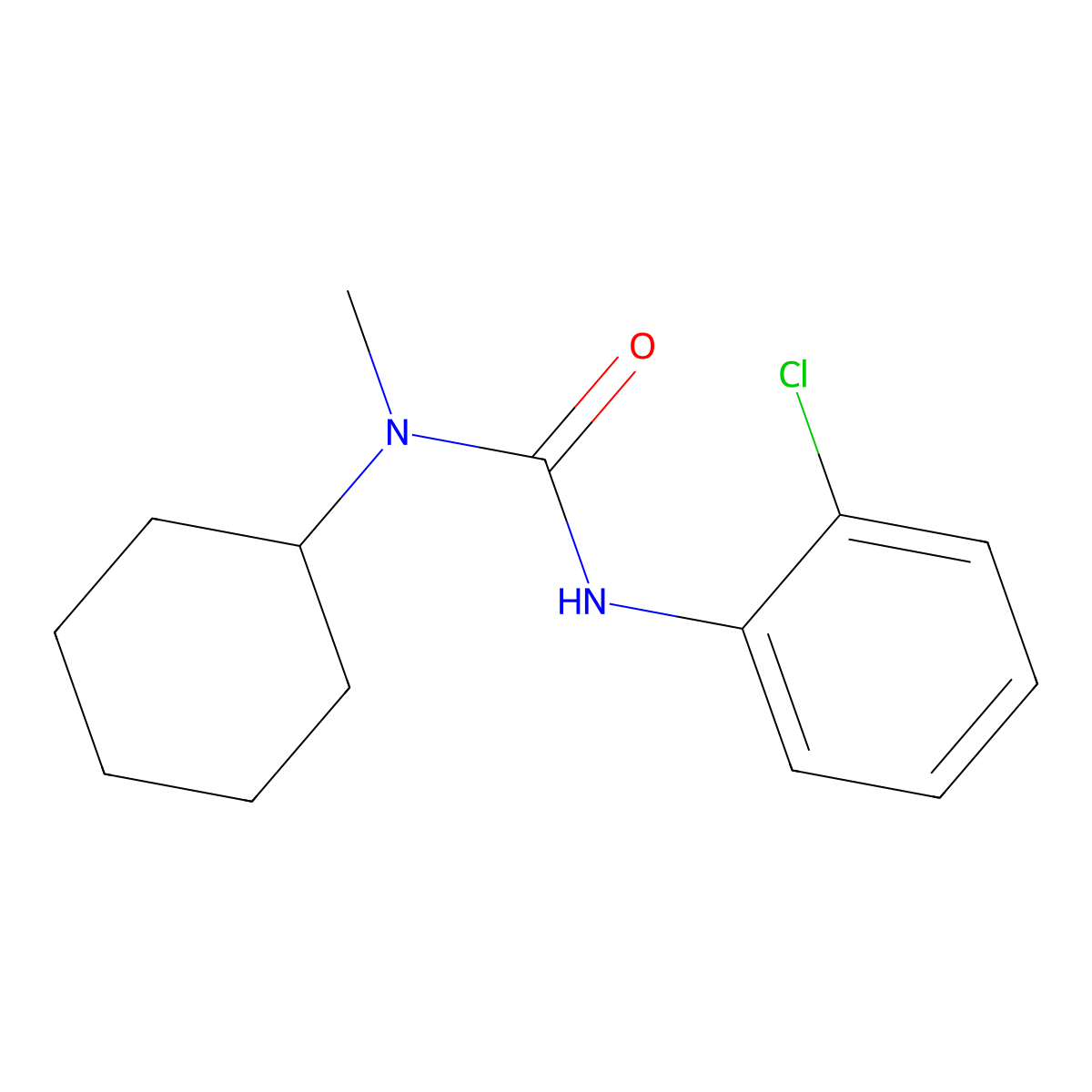 3-(2-Chlorophenyl)-1-cyclohexyl-1-methylurea molecular structure, CAS 82744-81-8
