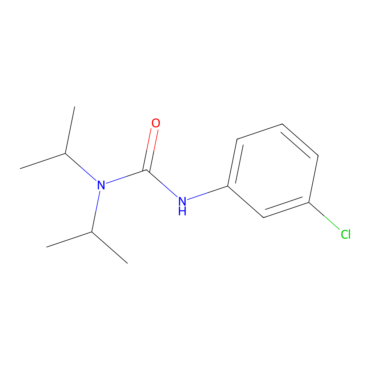 3-(3-Chlorophenyl)-1,1-diisopropylurea molecular structure, CAS 82744-86-3