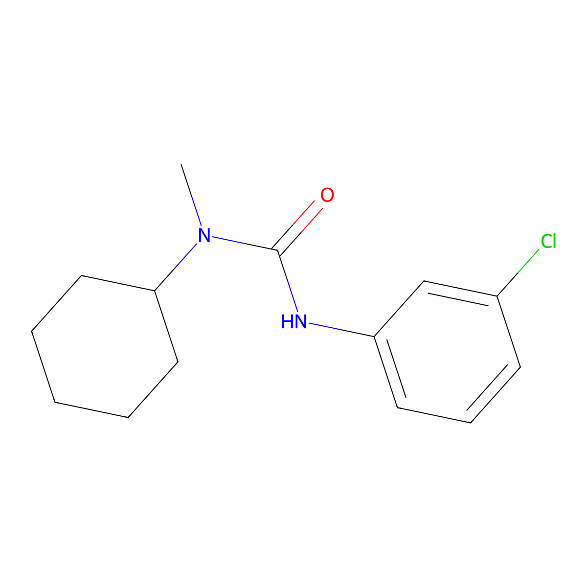 3-(3-Chlorophenyl)-1-cyclohexyl-1-methylurea molecular structure, CAS 82744-88-5