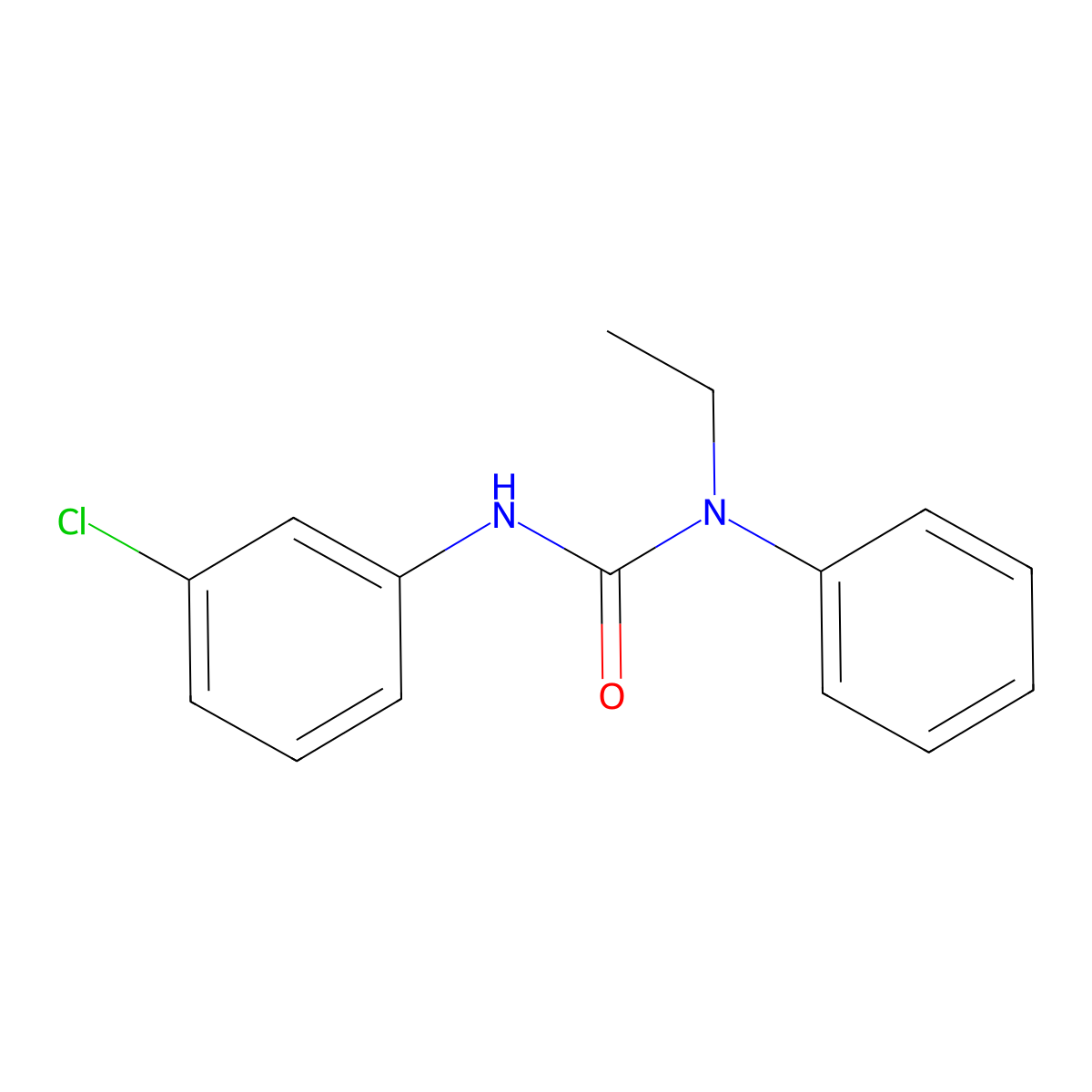 3-(3-Chlorophenyl)-1-ethyl-1-phenylurea molecular structure, CAS 82744-90-9