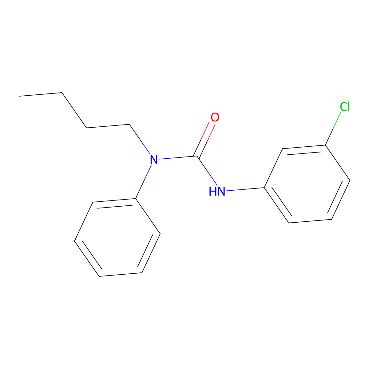 1-Butyl-3-(3-chlorophenyl)-1-phenylurea molecular structure, CAS 82744-91-0