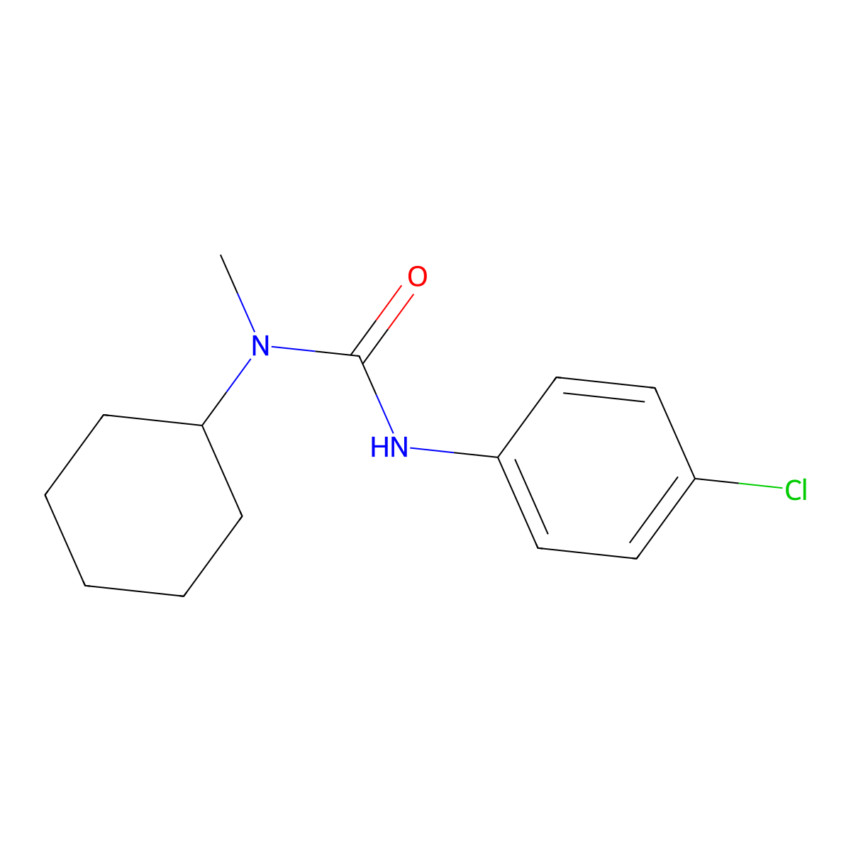 3-(4-Chlorophenyl)-1-cyclohexyl-1-methylurea molecular structure, CAS 82744-95-4