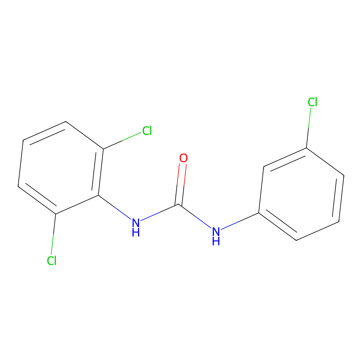 N-(3-Chlorophenyl)-N'-(2,6-dichlorophenyl)urea molecular structure, CAS 82745-11-7