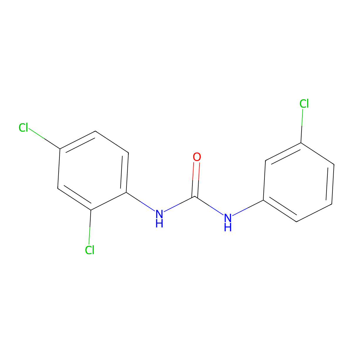 1-(3-Chlorophenyl)-3-(2,4-dichlorophenyl)urea molecular structure, CAS 82745-12-8