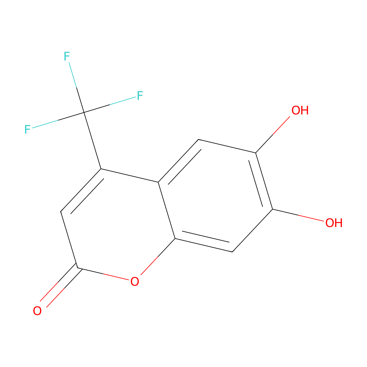 6,7-Dihydroxy-4-(trifluoromethyl)coumarin molecular structure, CAS 82747-36-2