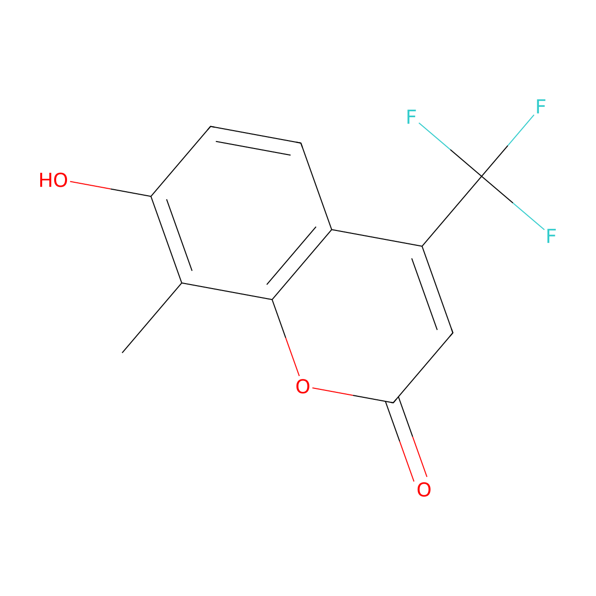 7-hydroxy-8-methyl-4-(trifluoromethyl)-2H-chromen-2-one molecular structure, CAS 82747-40-8