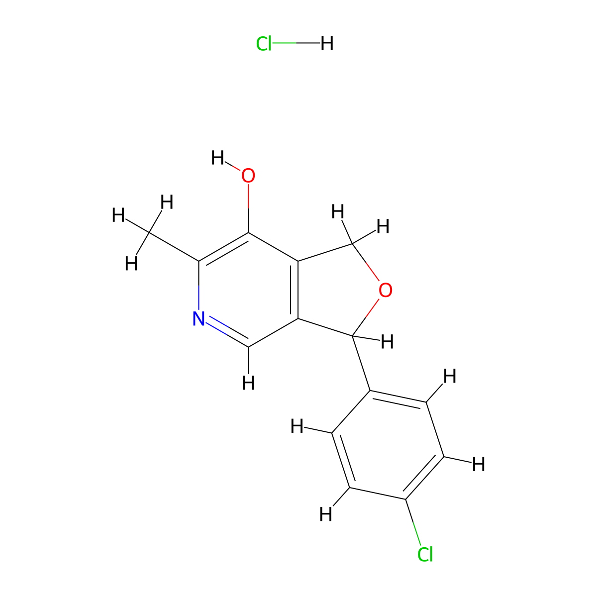 Cicletanine Hydrochloride molecular structure, CAS 82747-56-6