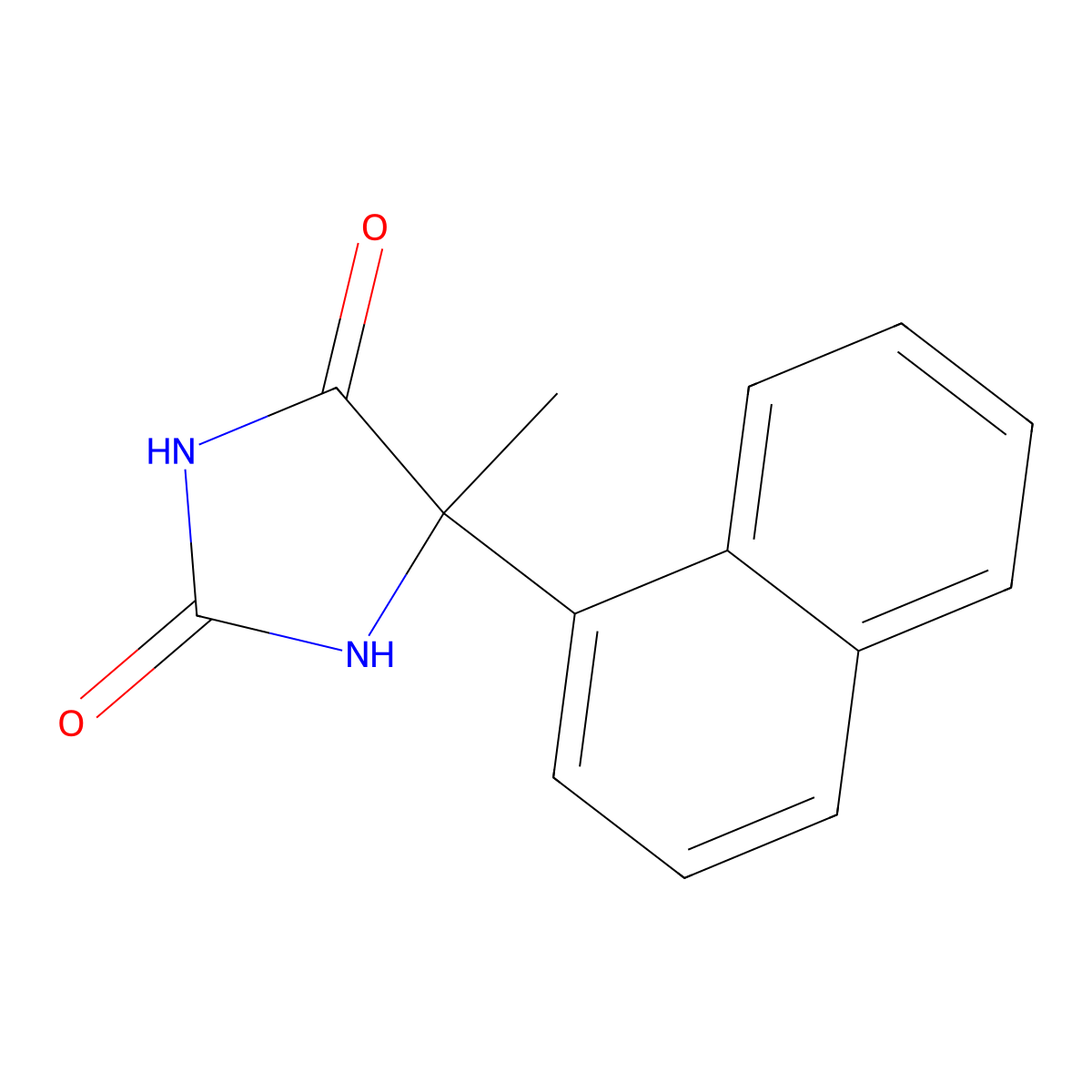 5-Methyl-5-(naphthalen-1-yl)imidazolidine-2,4-dione molecular structure, CAS 82752-67-8