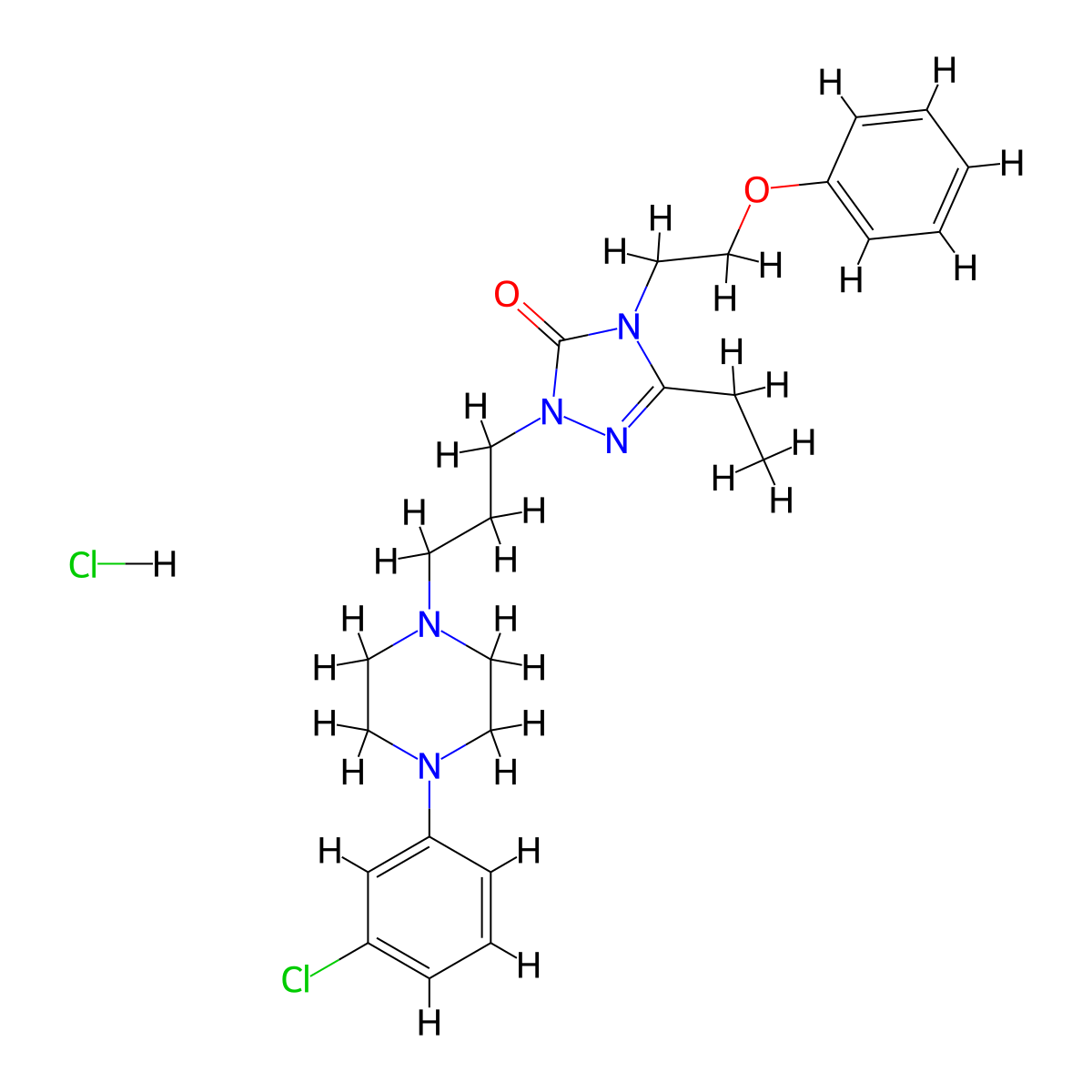 Nefazodone Hydrochloride molecular structure, CAS 82752-99-6