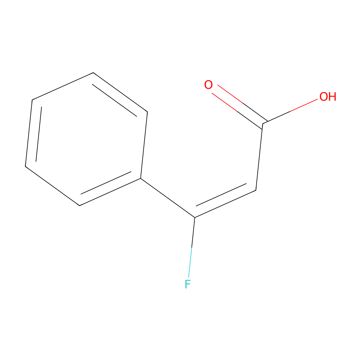 (2E)-3-fluoro-3-phenylprop-2-enoic acid molecular structure, CAS 82754-20-9
