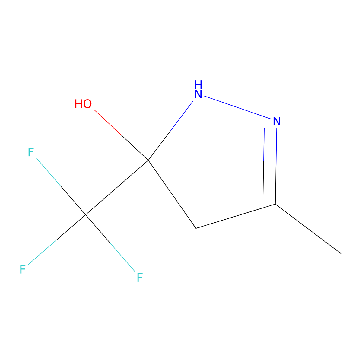 5-Hydroxy-3-methyl-5-trifluoromethyl-2-pyrazoline molecular structure, CAS 82755-30-4