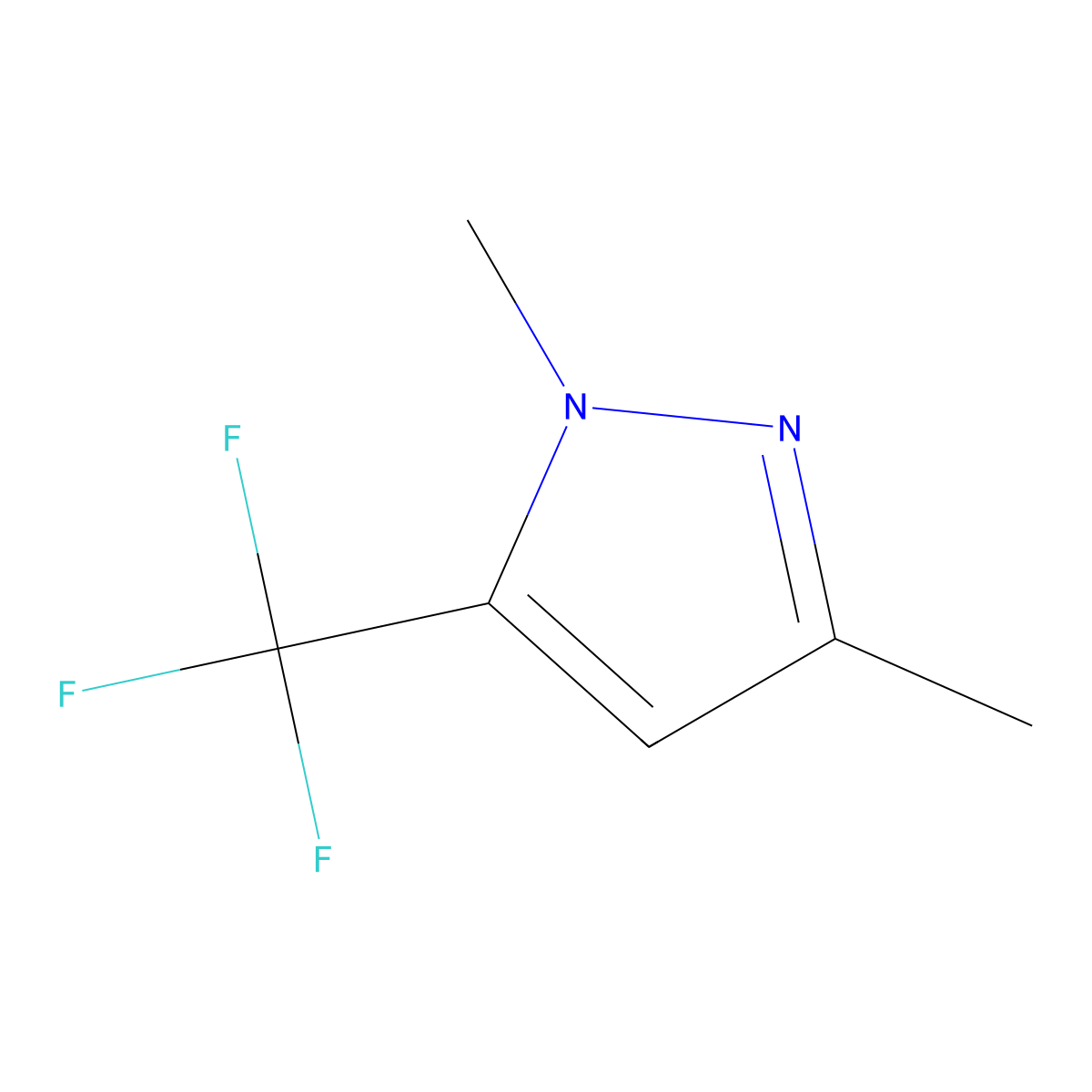 1,3-dimethyl-5-(trifluoromethyl)-1H-pyrazole molecular structure, CAS 82755-49-5