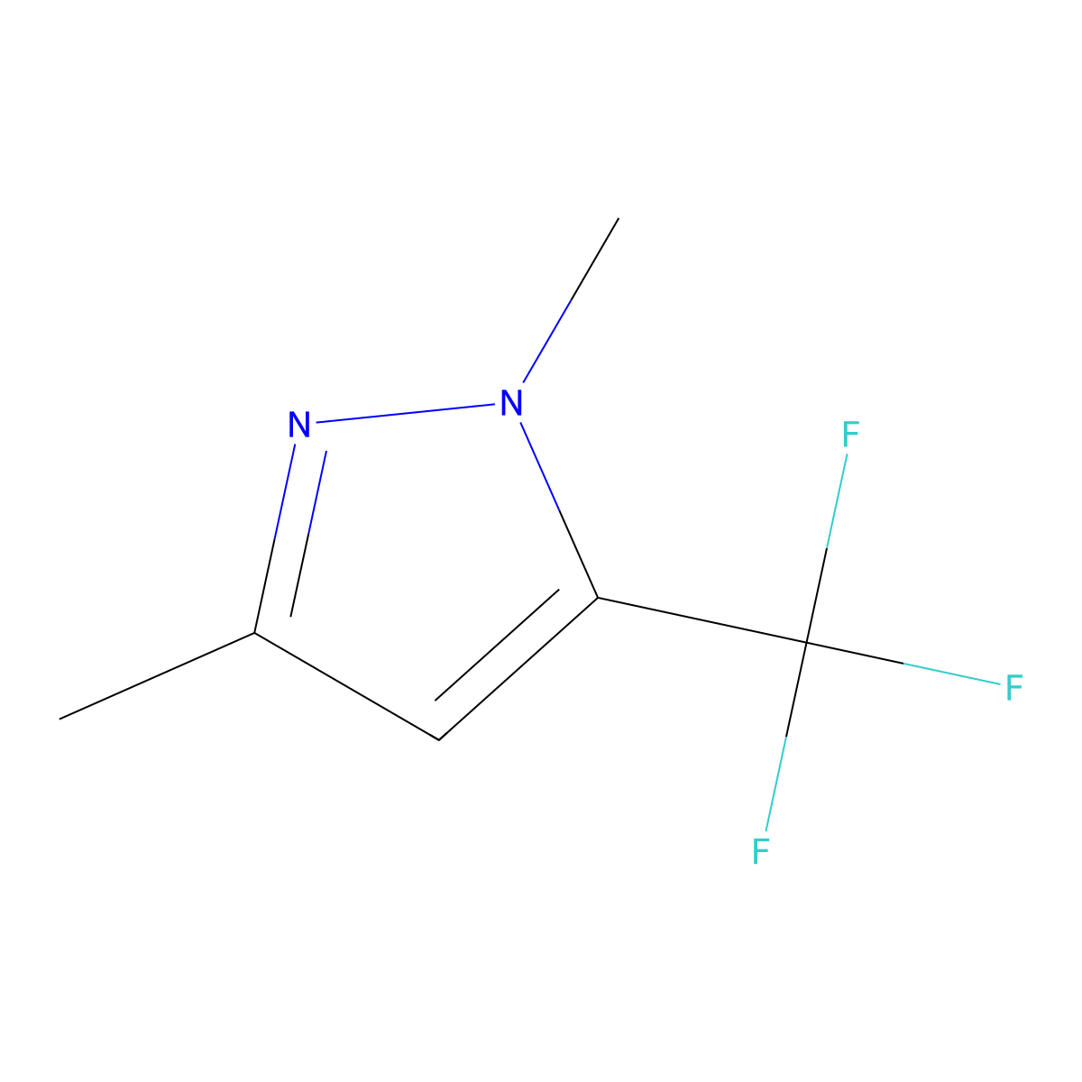 1,3-dimethyl-5-(trifluoromethyl)-1H-pyrazole molecular structure, CAS 82755-49-5