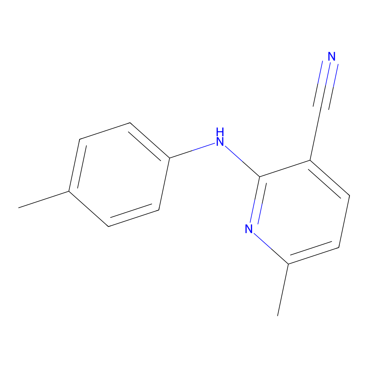 6-Methyl-2-(4-methylanilino)pyridine-3-carbonitrile molecular structure, CAS 82756-10-3