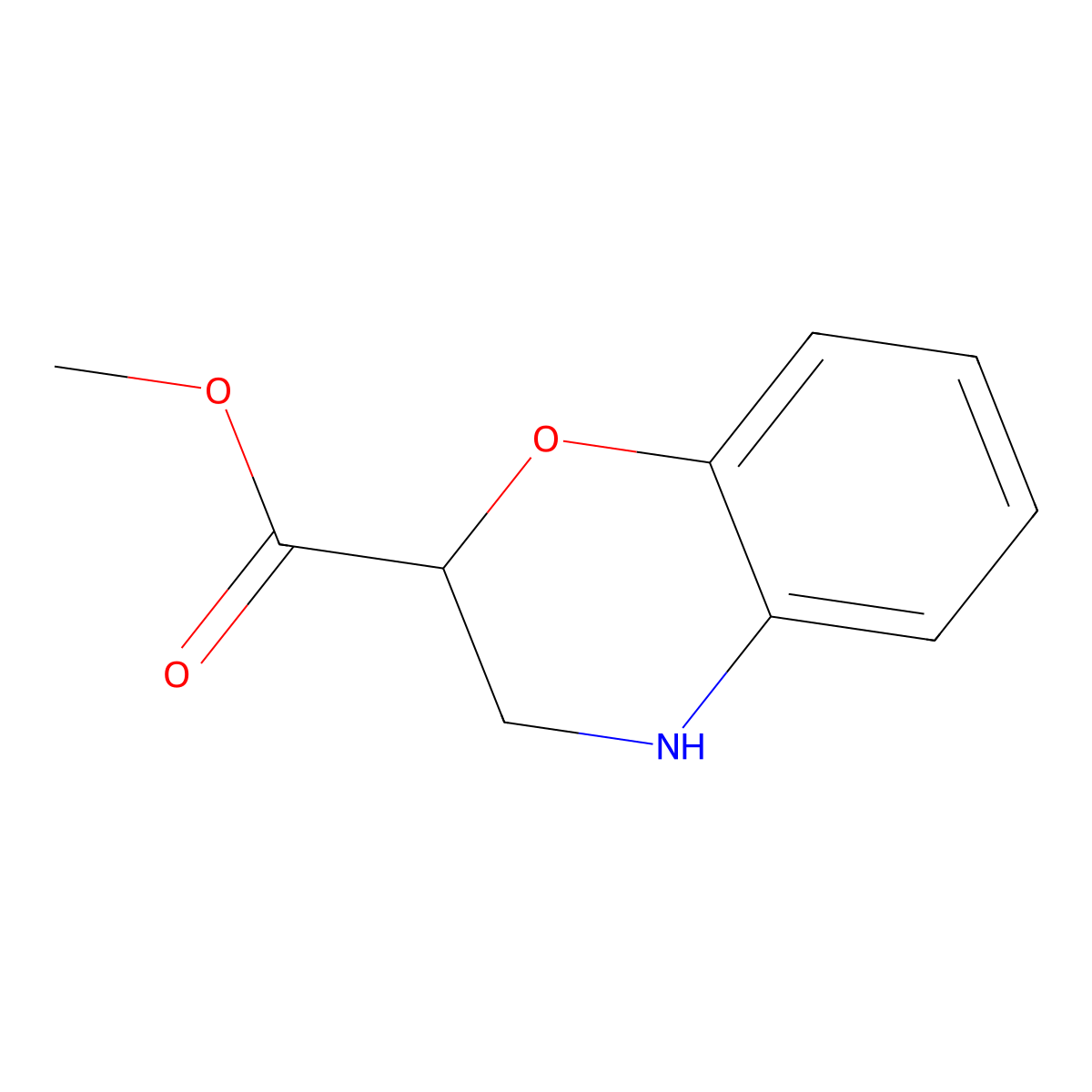 methyl 3,4-dihydro-2H-1,4-benzoxazine-2-carboxylate molecular structure, CAS 82756-71-6