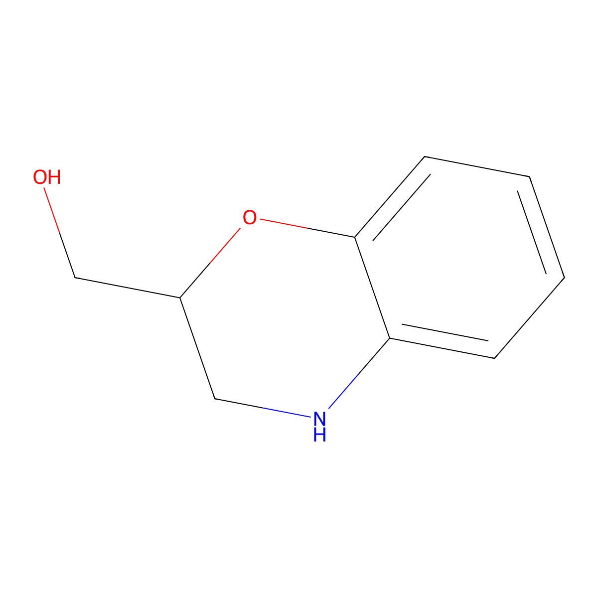3,4-dihydro-2H-1,4-benzoxazin-2-ylmethanol molecular structure, CAS 82756-74-9