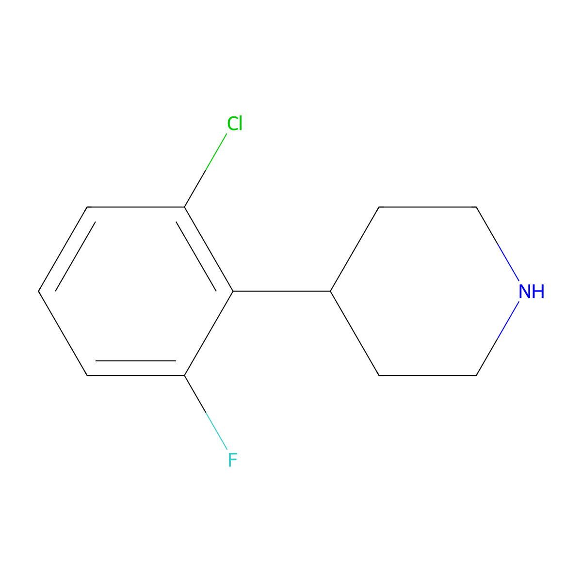 4-(2-Chloro-6-fluorophenyl)piperidine molecular structure, CAS 827571-83-5