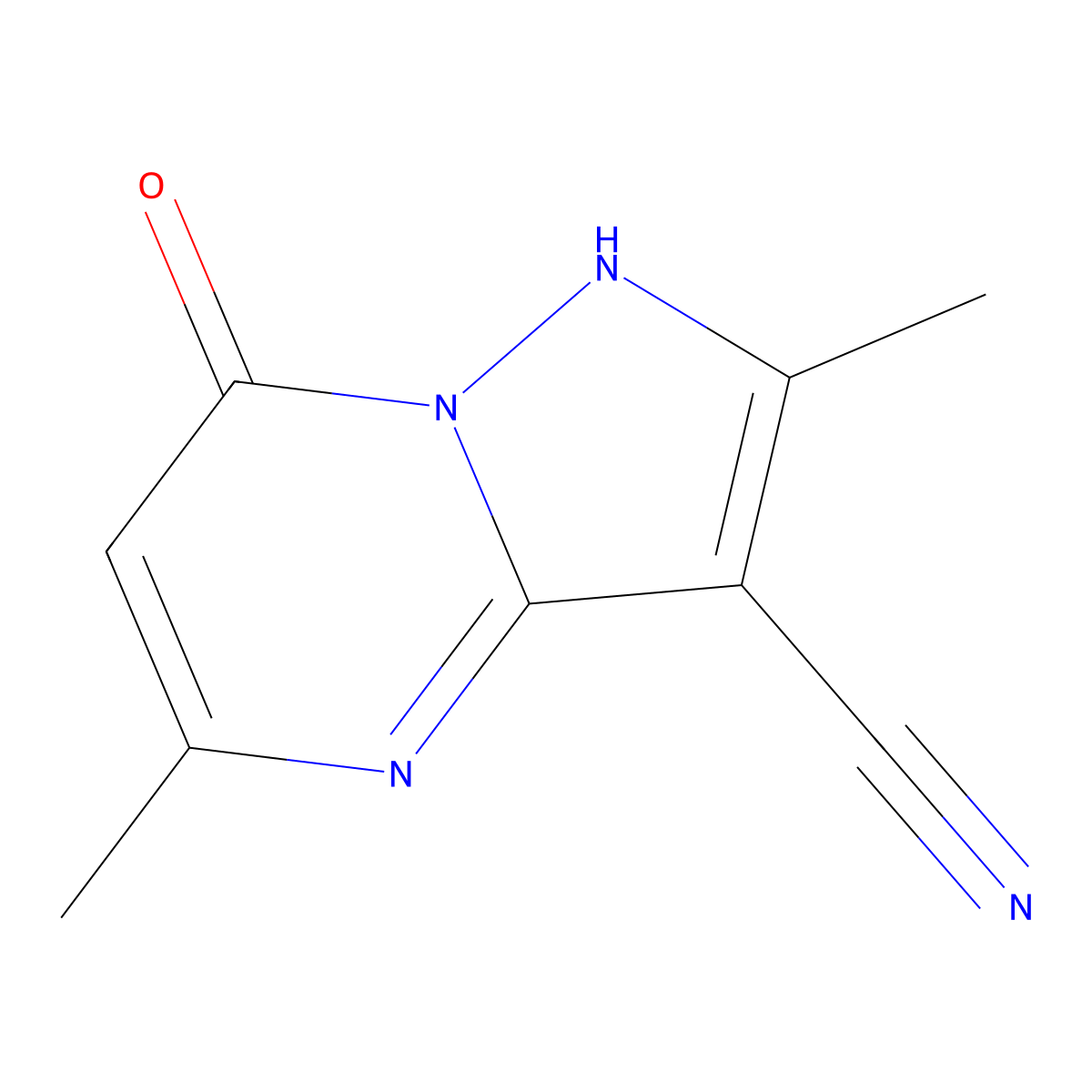 2,5-Dimethyl-7-oxo-4,7-dihydropyrazolo[1,5-a]pyrimidine-3-carbonitrile molecular structure, CAS 827584-41-8