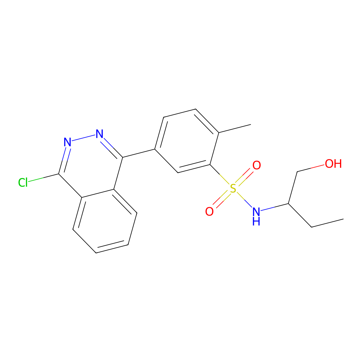 5-(4-chlorophthalazin-1-yl)-N-(1-hydroxybutan-2-yl)-2-methylbenzenesulfonamide molecular structure, CAS 827584-58-7