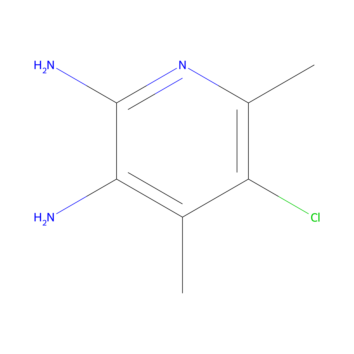 5-Chloro-4,6-dimethylpyridine-2,3-diamine molecular structure, CAS 827587-17-7