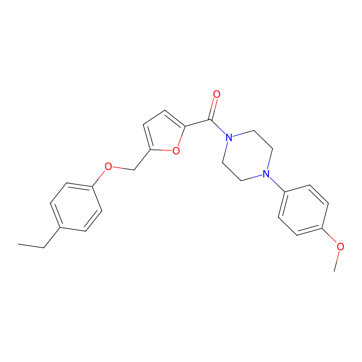 [5-[(4-Ethylphenoxy)methyl]furan-2-yl]-[4-(4-methoxyphenyl)piperazin-1-yl]methanone molecular structure, CAS 827588-28-3