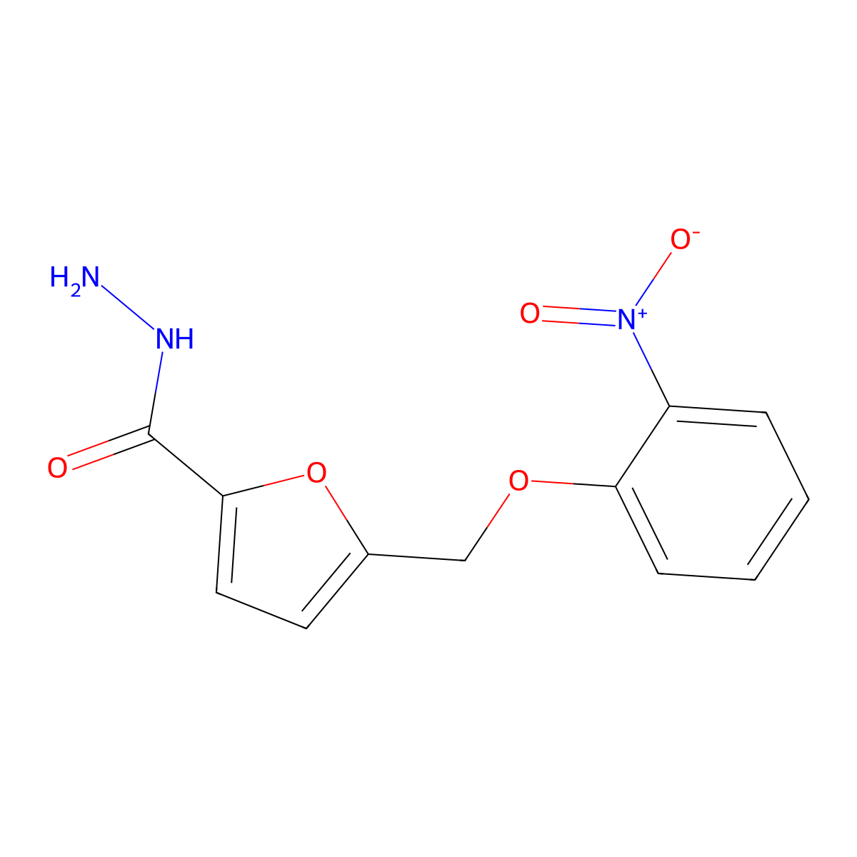 5-[(2-Nitrophenoxy)methyl]furan-2-carbohydrazide molecular structure, CAS 827588-46-5