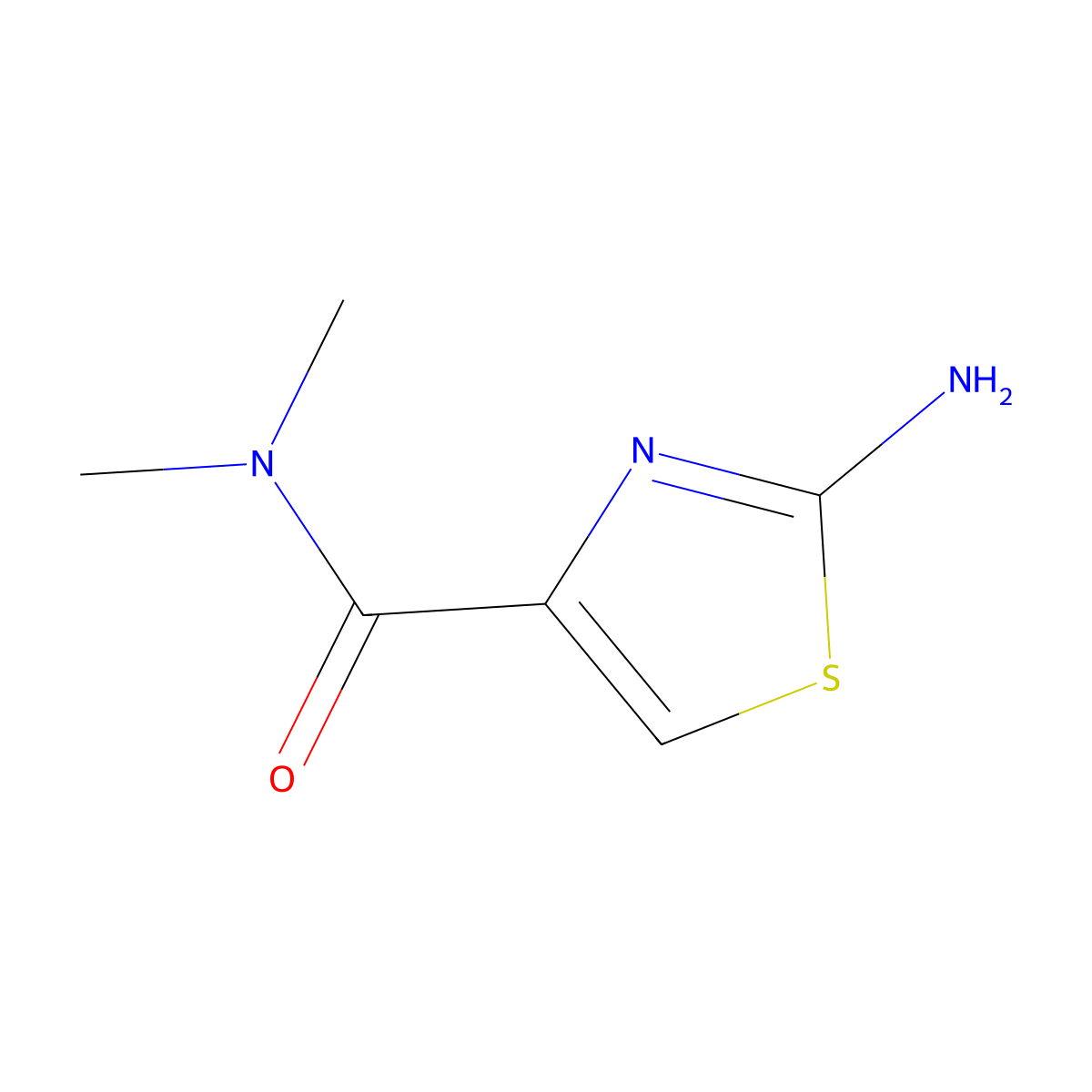 2-amino-N,N-dimethyl-1,3-thiazole-4-carboxamide molecular structure, CAS 827588-49-8
