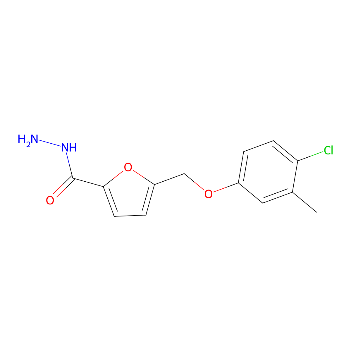5-[(4-Chloro-3-methylphenoxy)methyl]furan-2-carbohydrazide molecular structure, CAS 827588-51-2