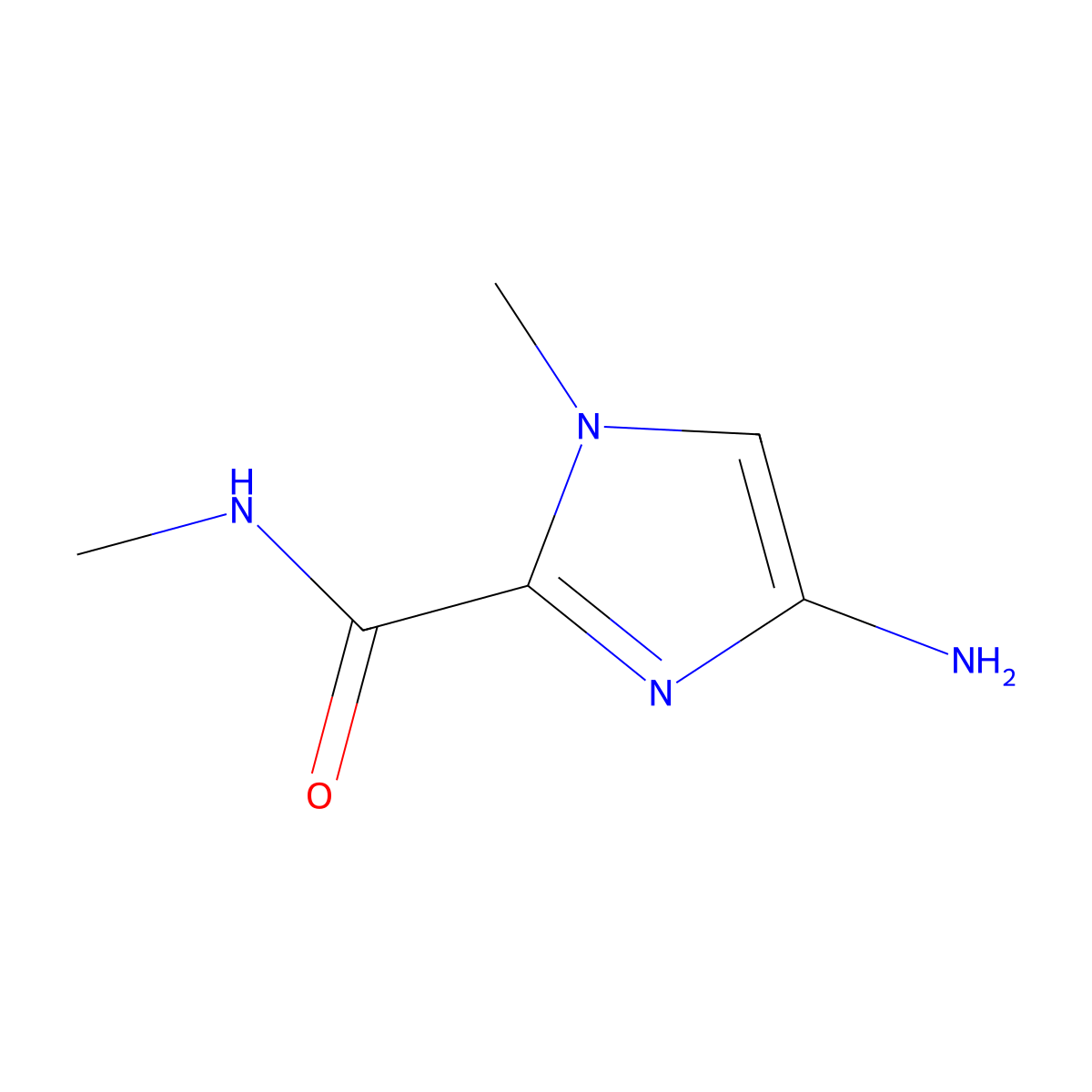 4-amino-N,1-dimethyl-1H-Imidazole-2-carboxamide molecular structure, CAS 827588-67-0