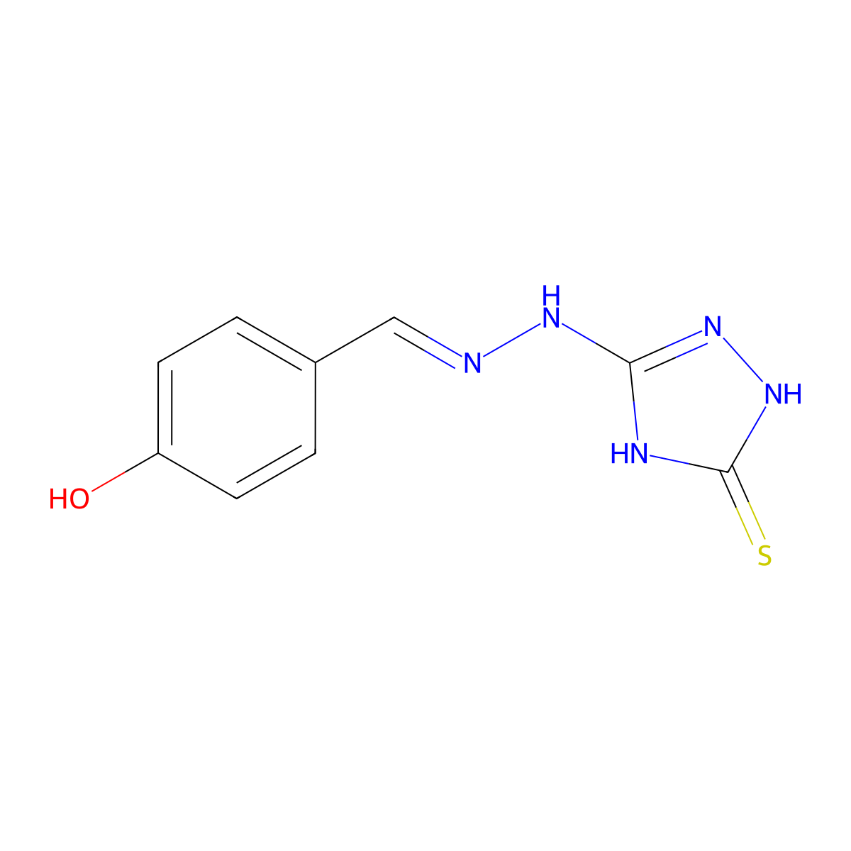 4-Hydroxybenzaldehyde 2-(2,5-dihydro-5-thioxo-1H-1,2,4-triazol-3-yl)hydrazone molecular structure, CAS 827588-95-4