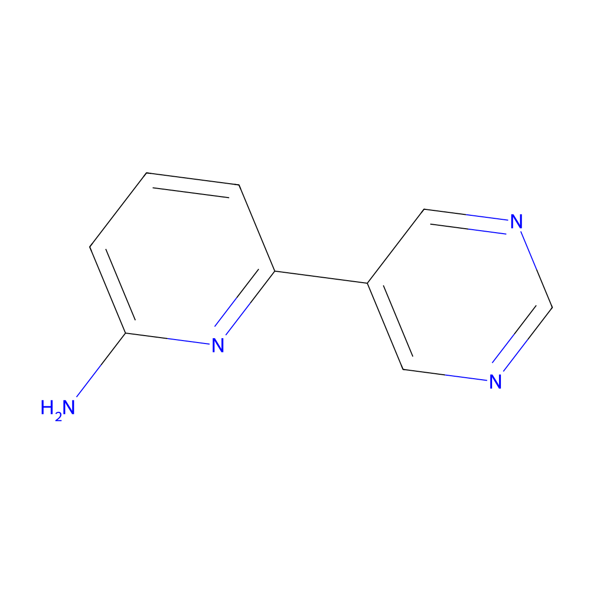 6-(Pyrimidin-5-yl)pyridin-2-amine molecular structure, CAS 827589-03-7