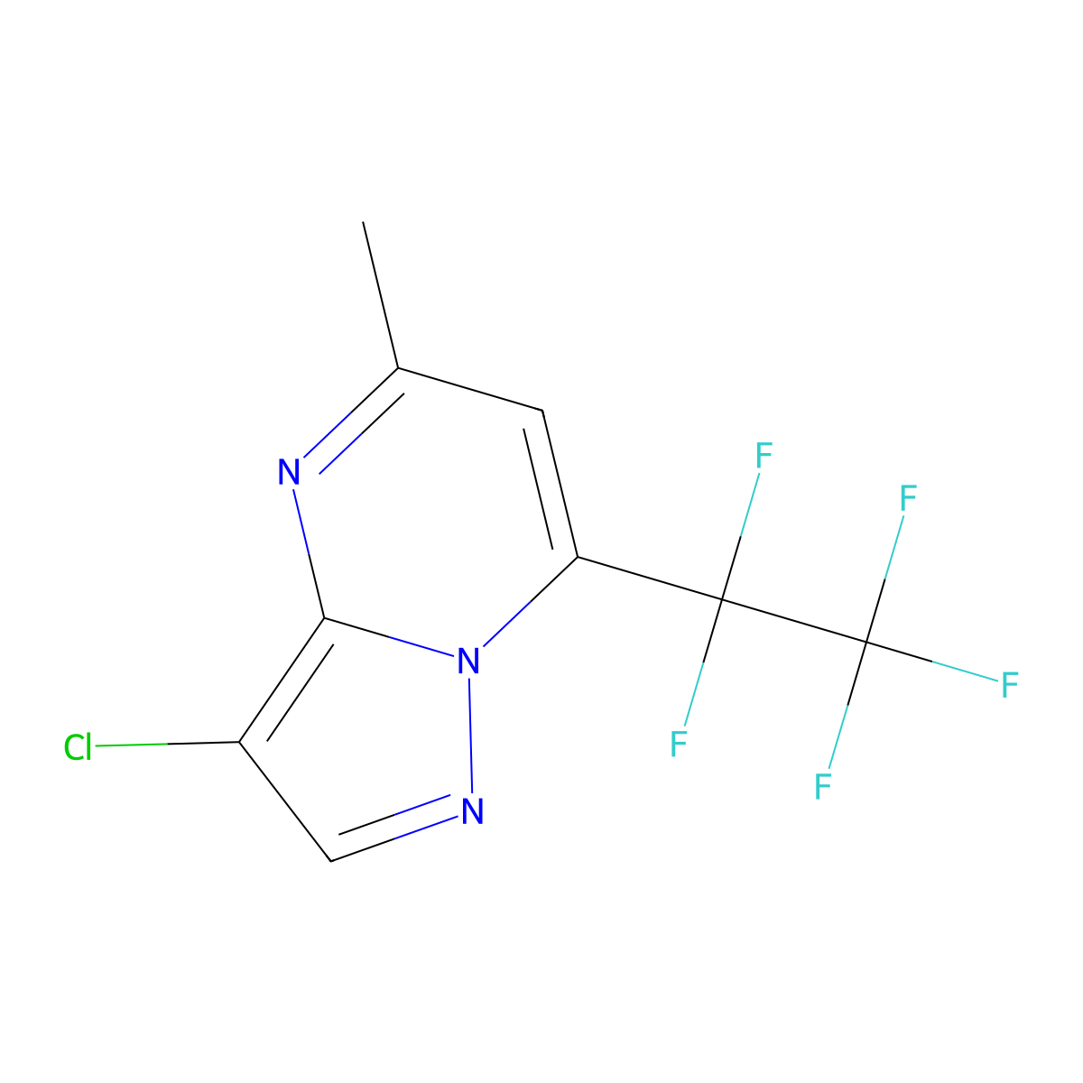 3-Chloro-5-methyl-7-(1,1,2,2,2-pentafluoroethyl)pyrazolo[1,5-a]pyrimidine molecular structure, CAS 827589-23-1