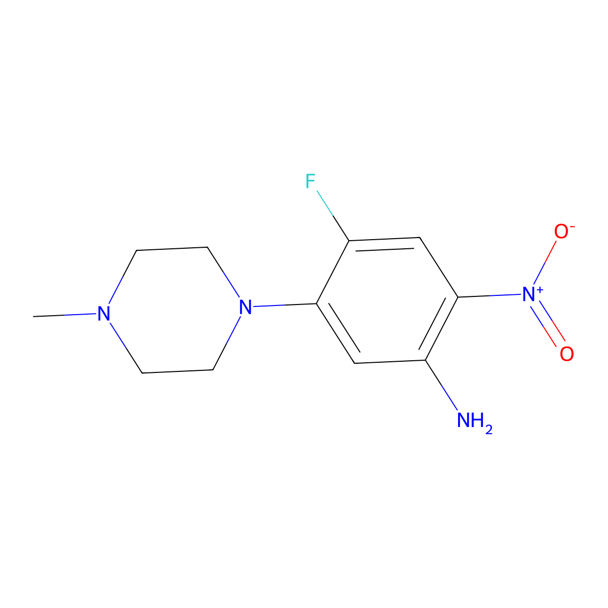 4-Fluoro-5-(4-methylpiperazin-1-yl)-2-nitroaniline molecular structure, CAS 82759-10-2