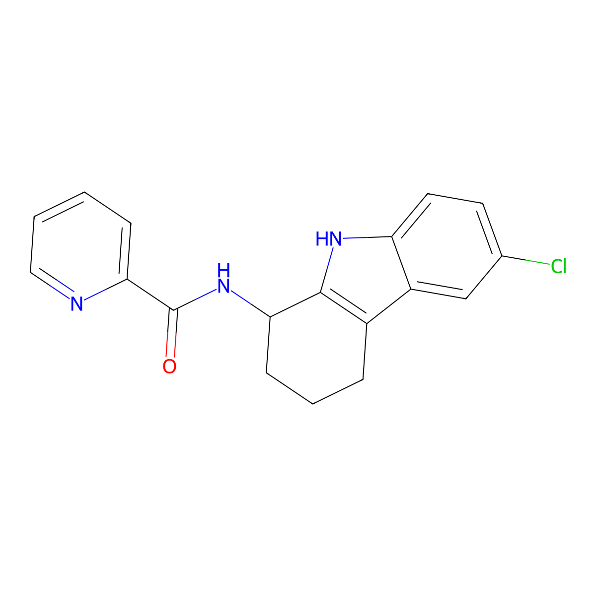 N-(6-Chloro-2,3,4,9-tetrahydro-1H-carbazol-1-yl)picolinamide molecular structure, CAS 827591-00-4