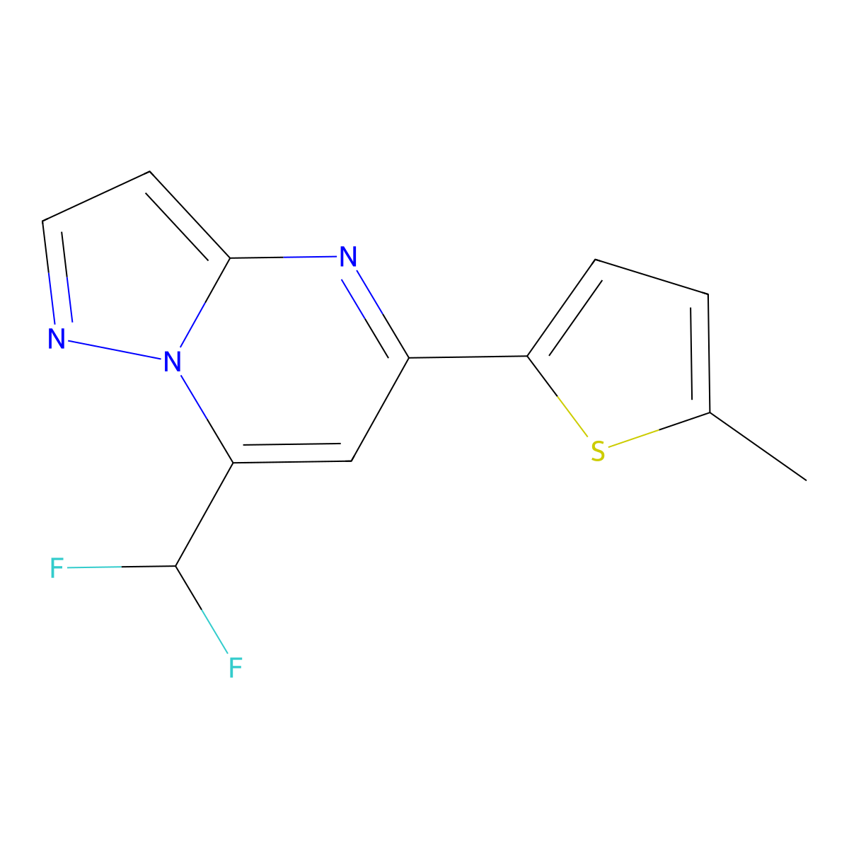7-(Difluoromethyl)-5-(5-methylthiophen-2-yl)pyrazolo[1,5-a]pyrimidine molecular structure, CAS 827591-11-7