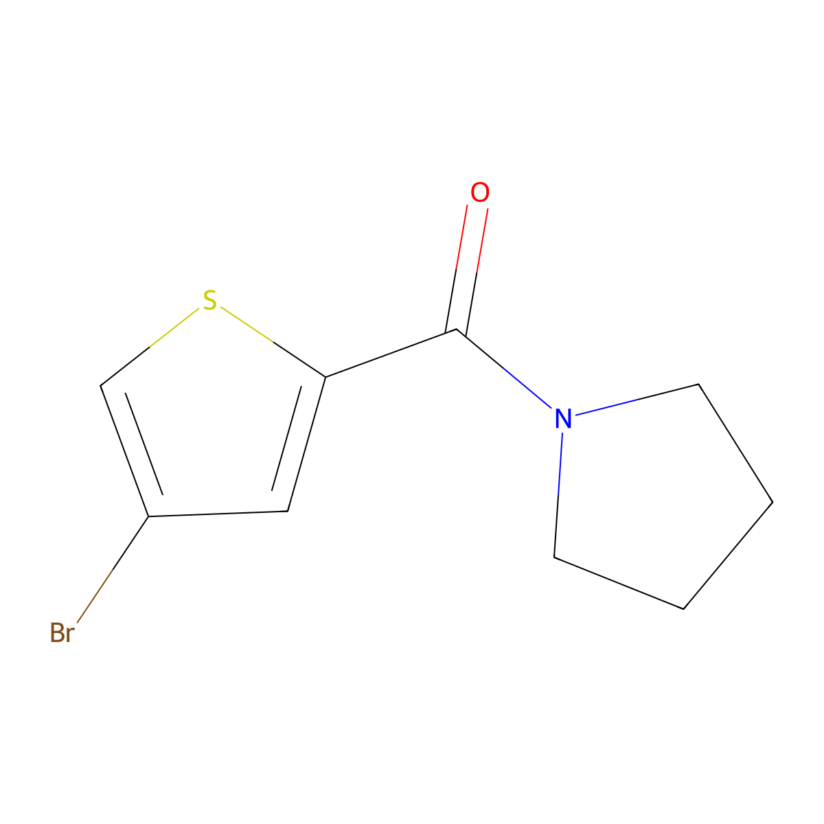 (4-Bromothiophen-2-yl)(pyrrolidin-1-yl)methanone molecular structure, CAS 827591-20-8