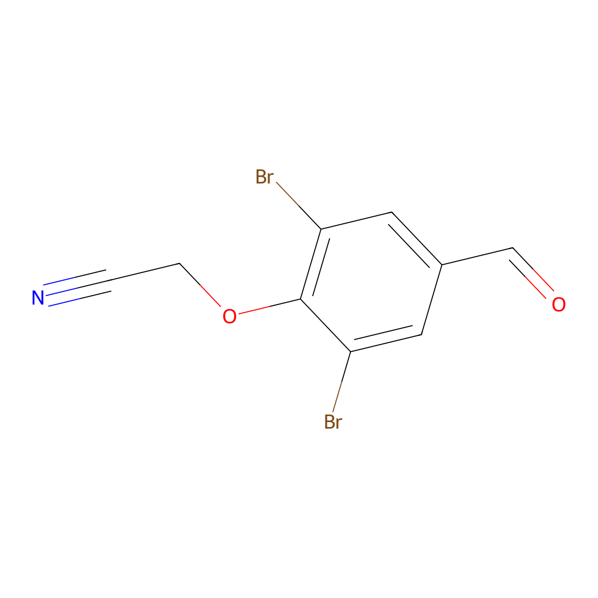 (2,6-Dibromo-4-formylphenoxy)acetonitrile molecular structure, CAS 827591-22-0