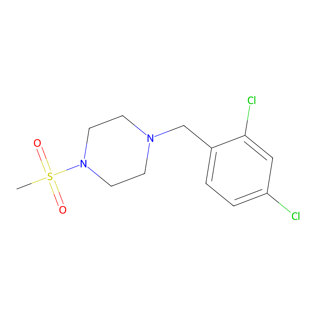 1-(2,4-Dichlorobenzyl)-4-(methylsulfonyl)piperazine molecular structure, CAS 827591-75-3