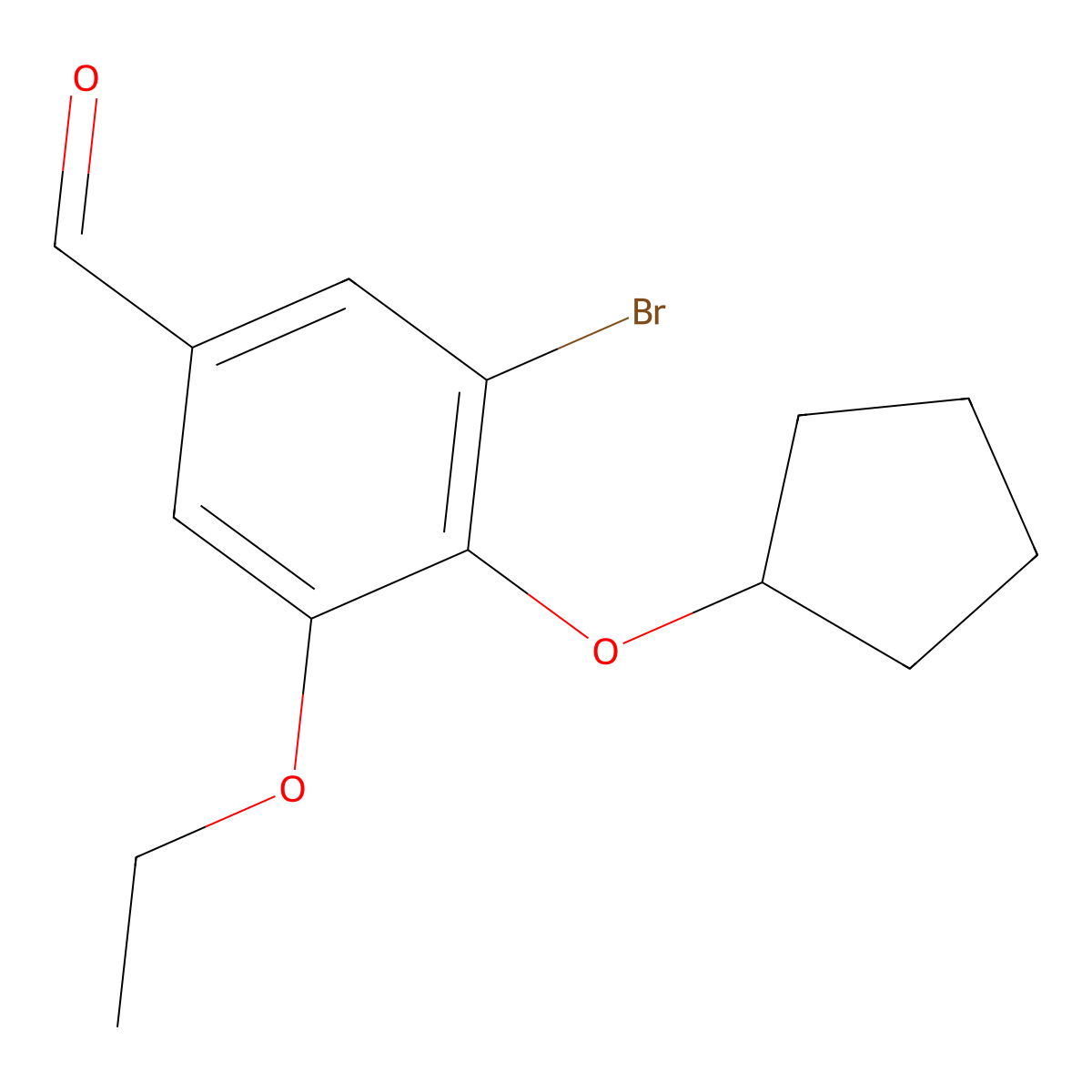 3-Bromo-4-(cyclopentyloxy)-5-ethoxybenzaldehyde molecular structure, CAS 827592-06-3