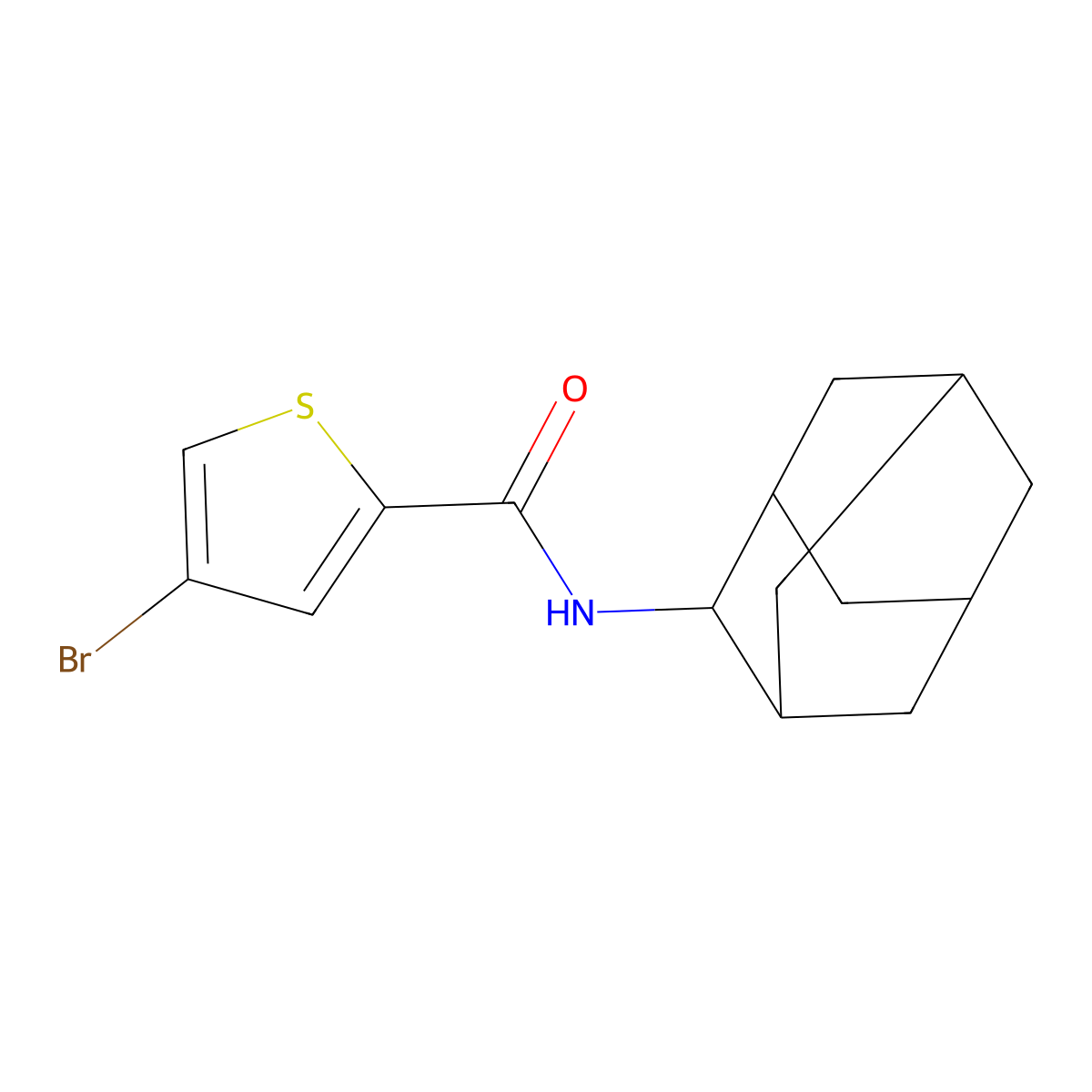 N-(2-adamantyl)-4-bromo-2-thiophenecarboxamide molecular structure, CAS 827592-13-2