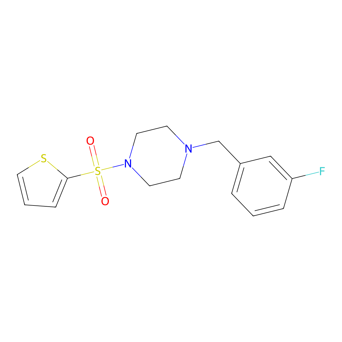 1-[(3-Fluorophenyl)methyl]-4-thiophen-2-ylsulfonylpiperazine molecular structure, CAS 827592-91-6