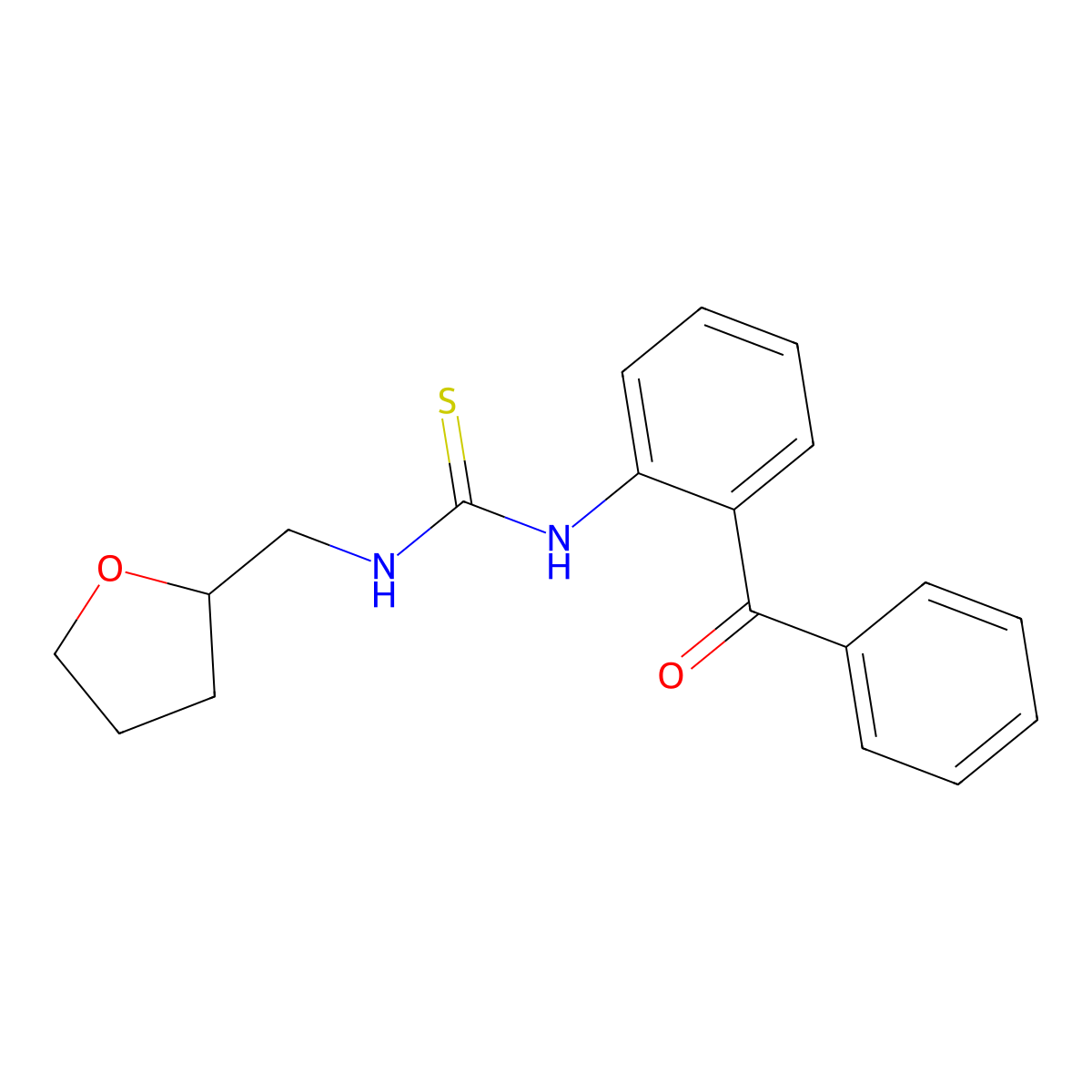 1-[2-(Phenylcarbonyl)phenyl]-3-(tetrahydrofuran-2-ylmethyl)thiourea molecular structure, CAS 827594-38-7