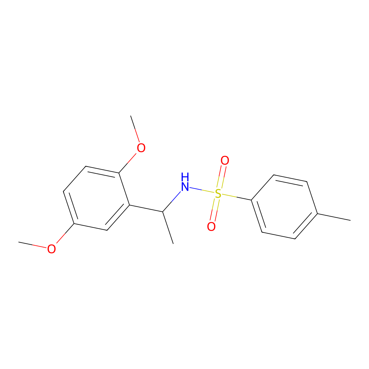 N-[1-(2,5-dimethoxyphenyl)ethyl]-4-methylbenzenesulfonamide molecular structure, CAS 827594-61-6