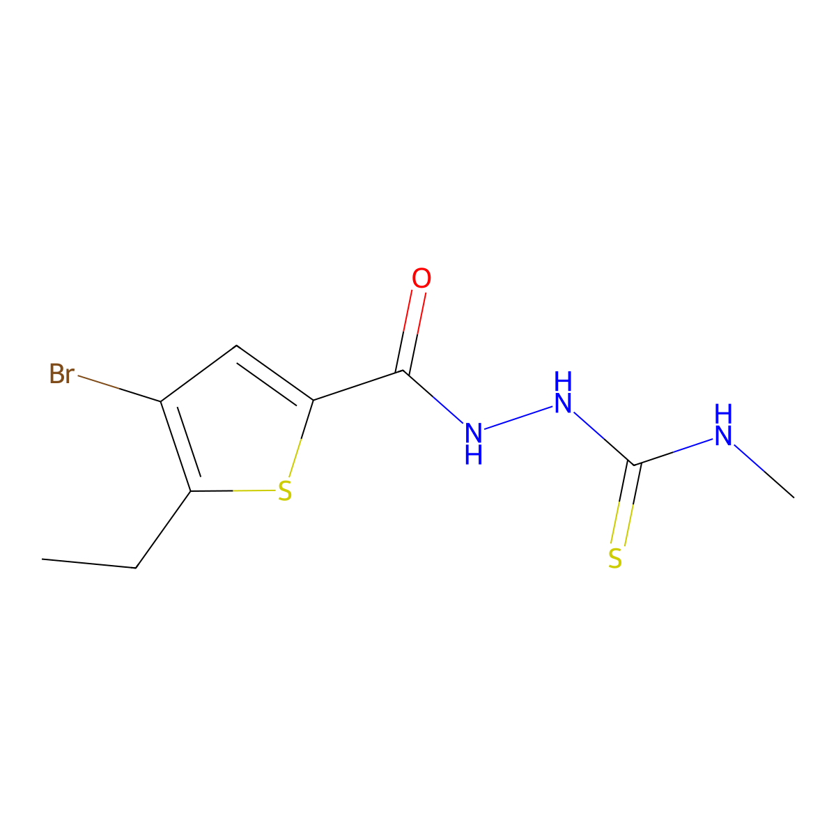 1-[(4-Bromo-5-ethylthiophene-2-carbonyl)amino]-3-methylthiourea molecular structure, CAS 827594-90-1