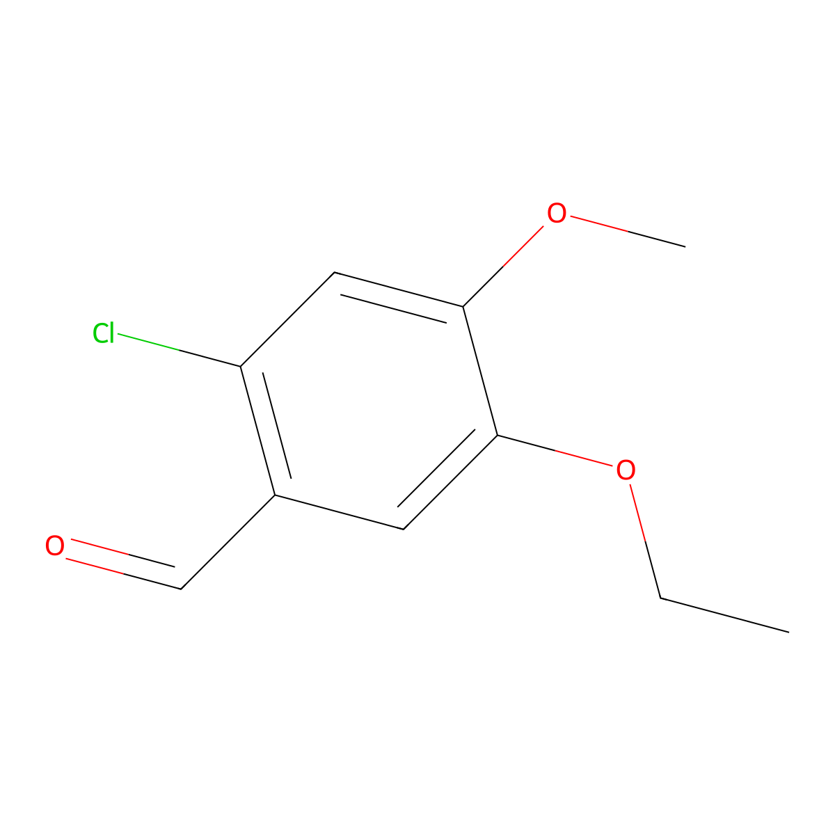 2-Chloro-5-ethoxy-4-methoxybenzaldehyde molecular structure, CAS 827595-34-6